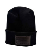 Designed & Made in USA | Veteran Beanie with USA Flag - Patriotic  H-Stitch™ Cuffed Knit Hat for Men & Women | Limited Edition.