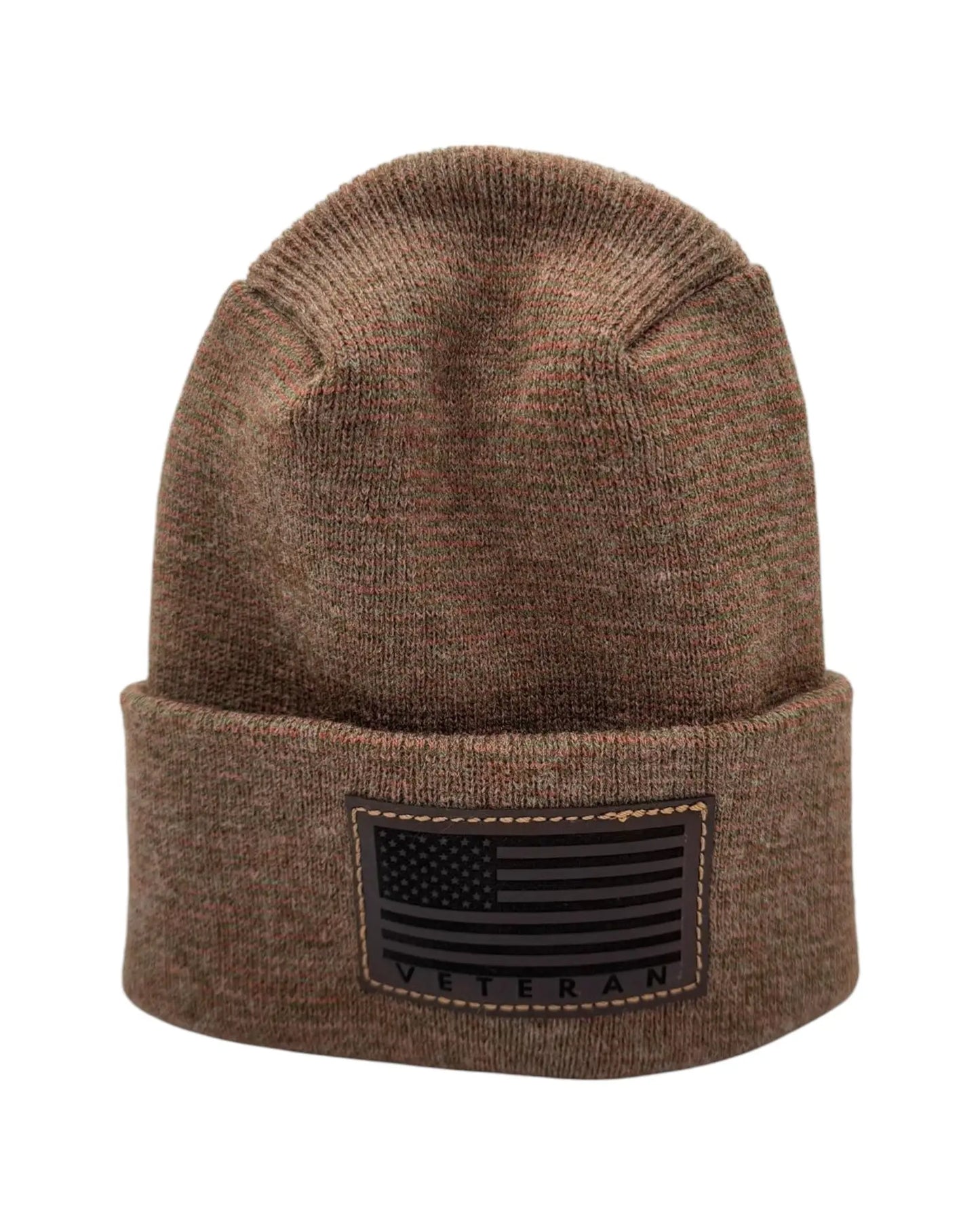 Designed & Made in USA | Veteran Beanie with USA Flag - Patriotic Theta Stitch Cuffed Knit Hat for Men & Women | Limited Edition HAAKWEAR