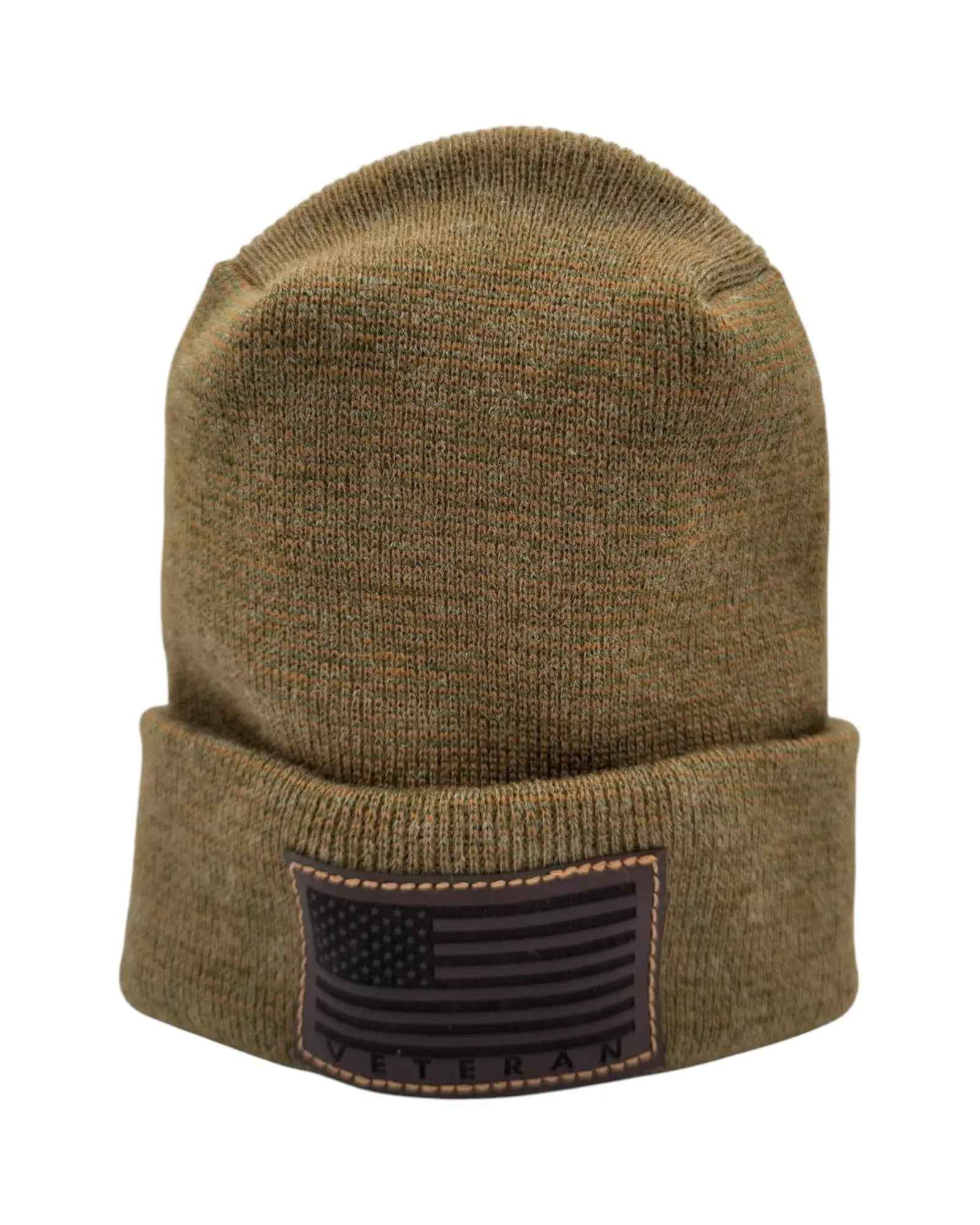 Designed & Made in USA | Veteran Beanie with USA Flag - Patriotic  H-Stitch™ Cuffed Knit Hat for Men & Women | Limited Edition.