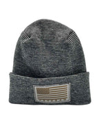 Designed & Made in USA | Veteran Beanie with USA Flag - Patriotic  H-Stitch™ Cuffed Knit Hat for Men & Women | Limited Edition.