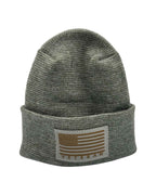 Designed & Made in USA | Veteran Beanie with USA Flag - Patriotic  H-Stitch™ Cuffed Knit Hat for Men & Women | Limited Edition.