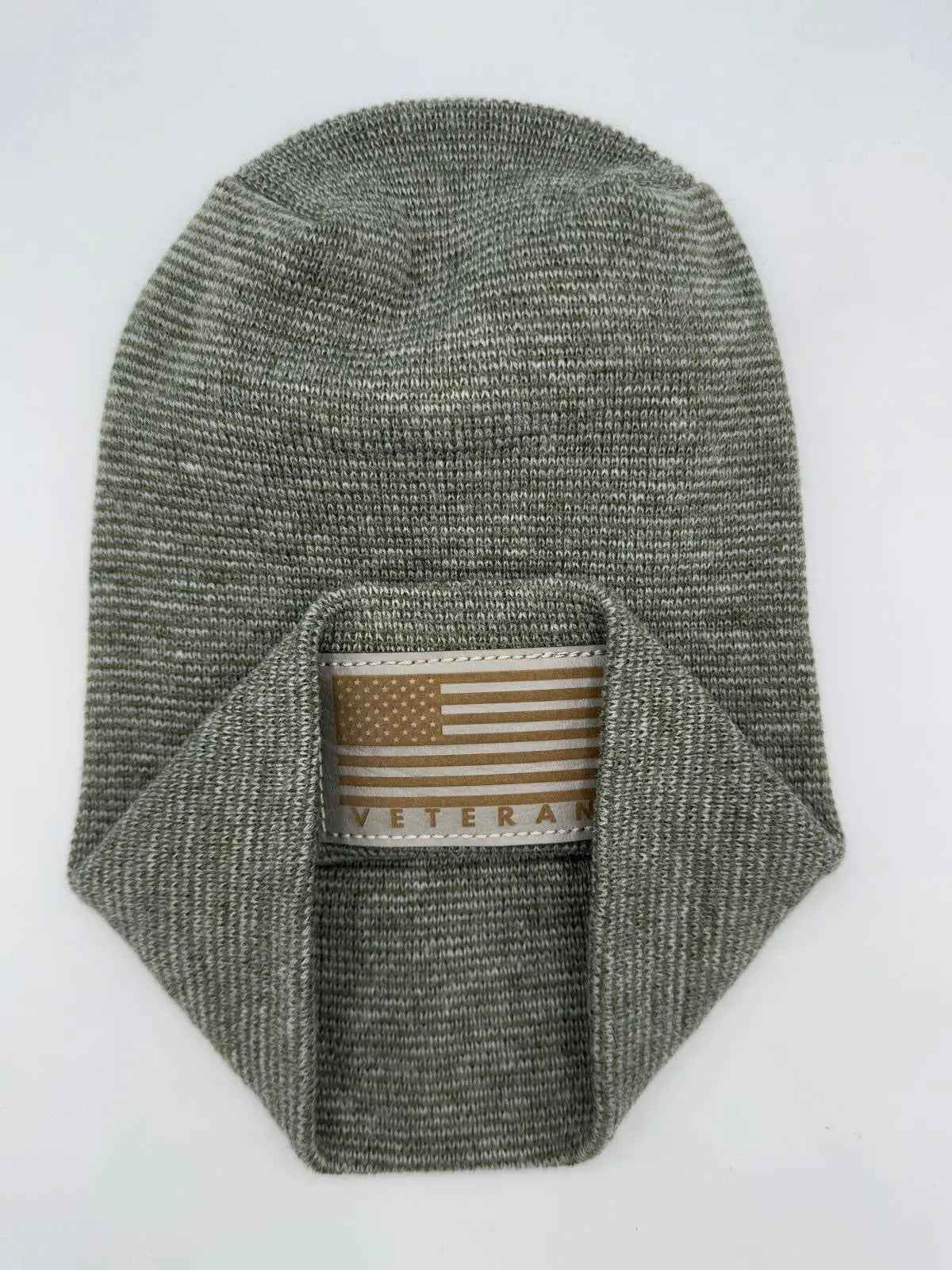 Designed & Made in USA | Veteran Beanie with USA Flag - Patriotic  H-Stitch™ Cuffed Knit Hat for Men & Women | Limited Edition.
