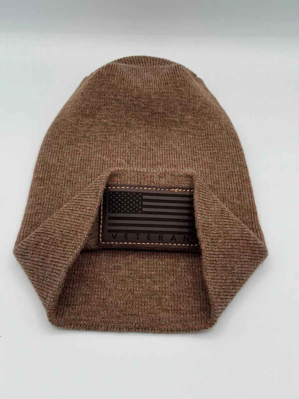 Designed & Made in USA | Veteran Beanie with USA Flag - Patriotic  H-Stitch™ Cuffed Knit Hat for Men & Women | Limited Edition.