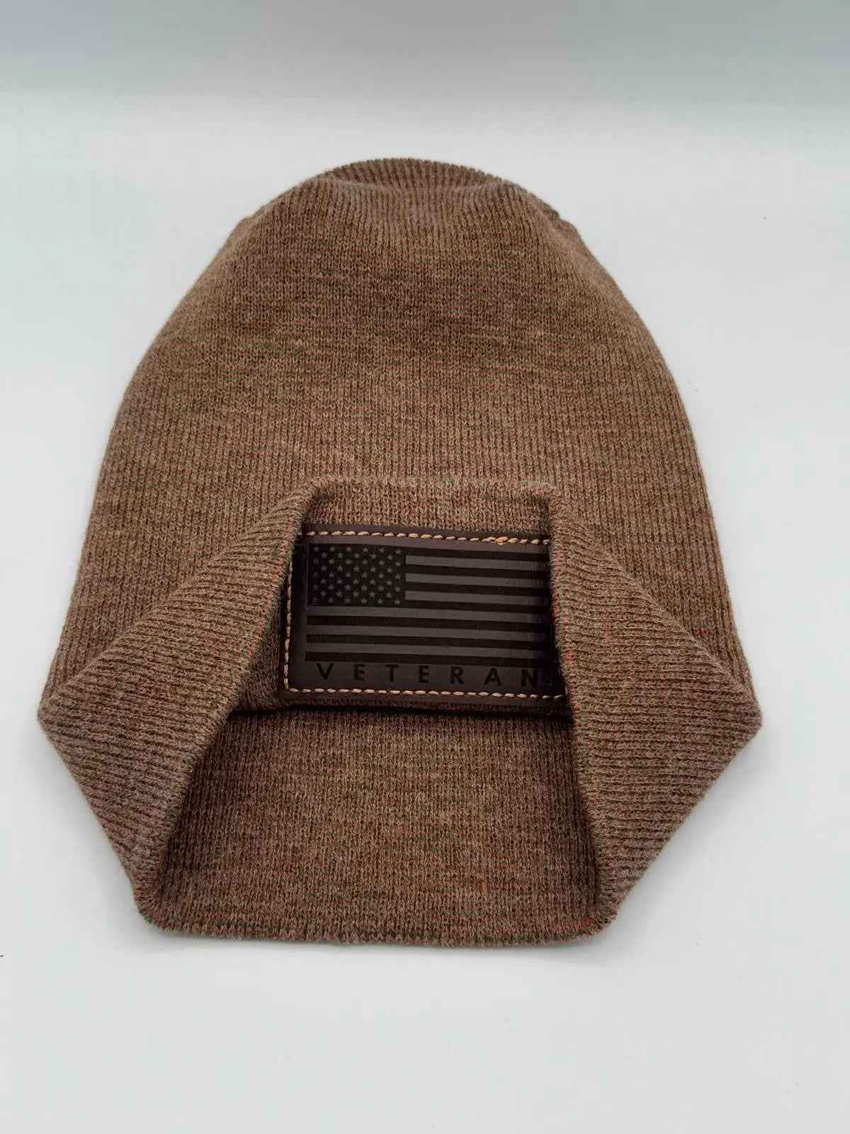 Designed & Made in USA | Veteran Beanie with USA Flag - Patriotic  H-Stitch™ Cuffed Knit Hat for Men & Women | Limited Edition.