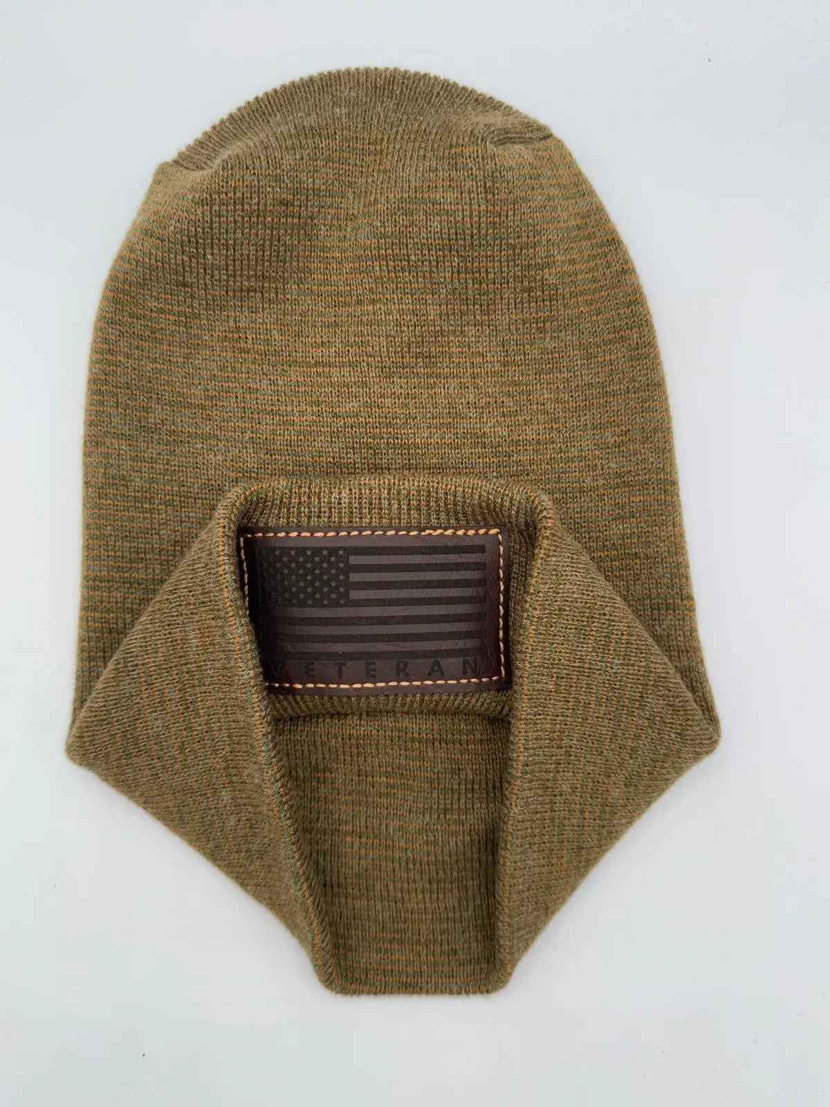 Designed & Made in USA | Veteran Beanie with USA Flag - Patriotic  H-Stitch™ Cuffed Knit Hat for Men & Women | Limited Edition
