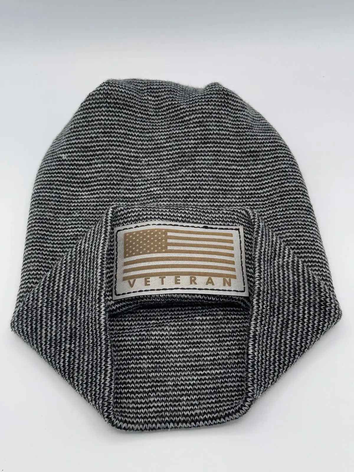 Designed & Made in USA | Veteran Beanie with USA Flag - Patriotic  H-Stitch™ Cuffed Knit Hat for Men & Women | Limited Edition
