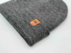 HAAKWEAR Classic Fusion Cuffed Beanie - Black / Gray, Made in USA.