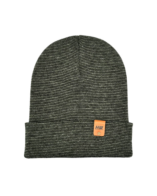 HAAKWEAR Classic Fusion Cuffed Beanie - Black / Green, Made in USA HAAKWEAR