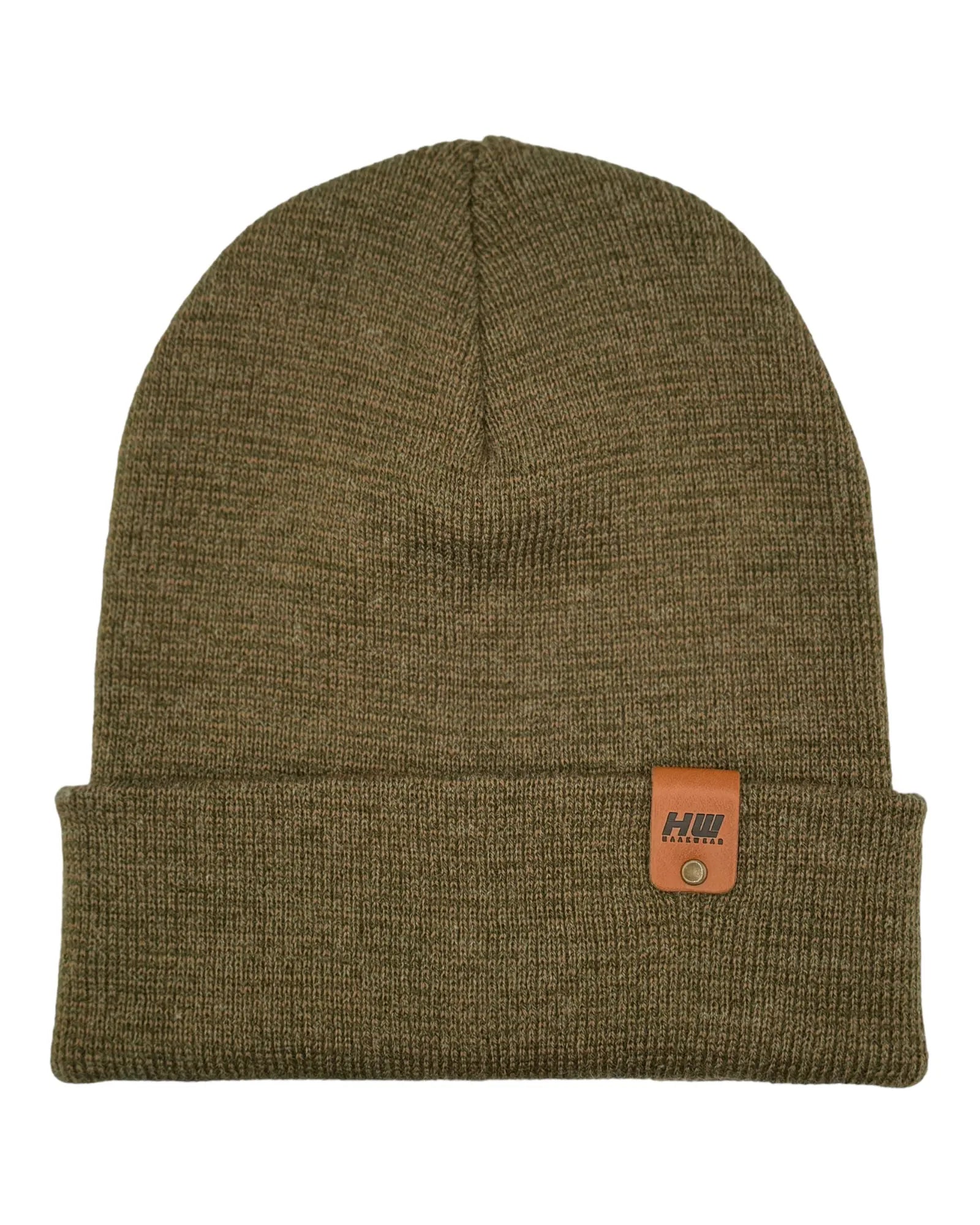 HAAKWEAR Classic  Fusion Cuffed Beanie - Brown / Green, Made in USA HAAKWEAR