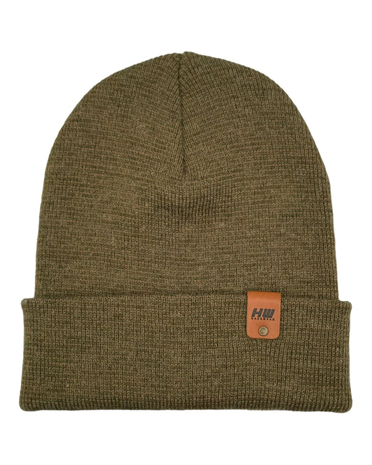HAAKWEAR Classic  Fusion Cuffed Beanie - Brown / Green, Made in USA HAAKWEAR