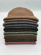 HAAKWEAR Classic Fusion Cuffed Beanie - Burgundy / Green, Made in USA.