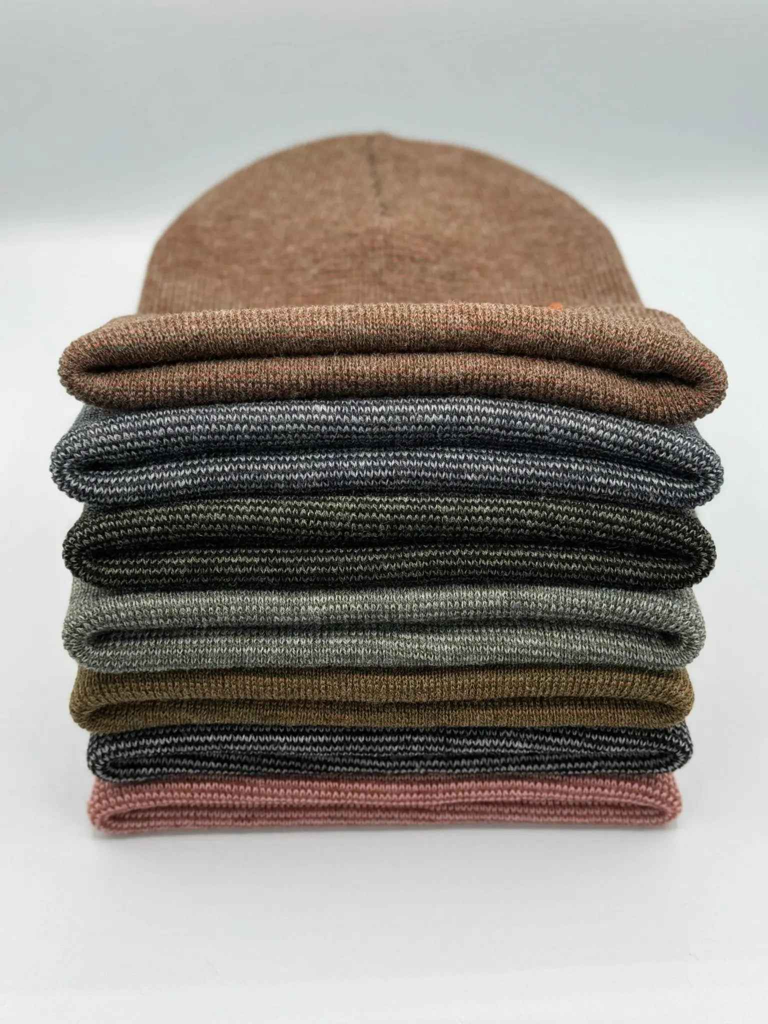 HAAKWEAR Classic Fusion Cuffed Beanie - Burgundy / Green, Made in USA.