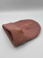 HAAKWEAR Classic Fusion Cuffed Beanie - Burgundy / Pink, Made in USA.