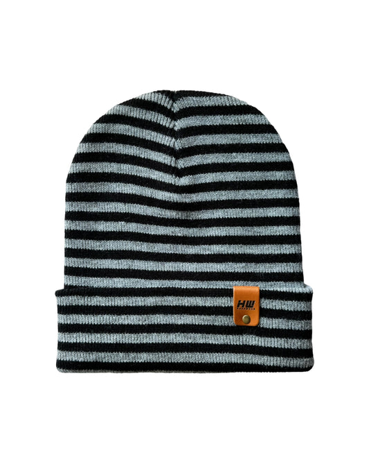 HAAKWEAR Classic RORO Cuffed Beanie / Hat - Black / Gray, Made in USA HAAKWEAR