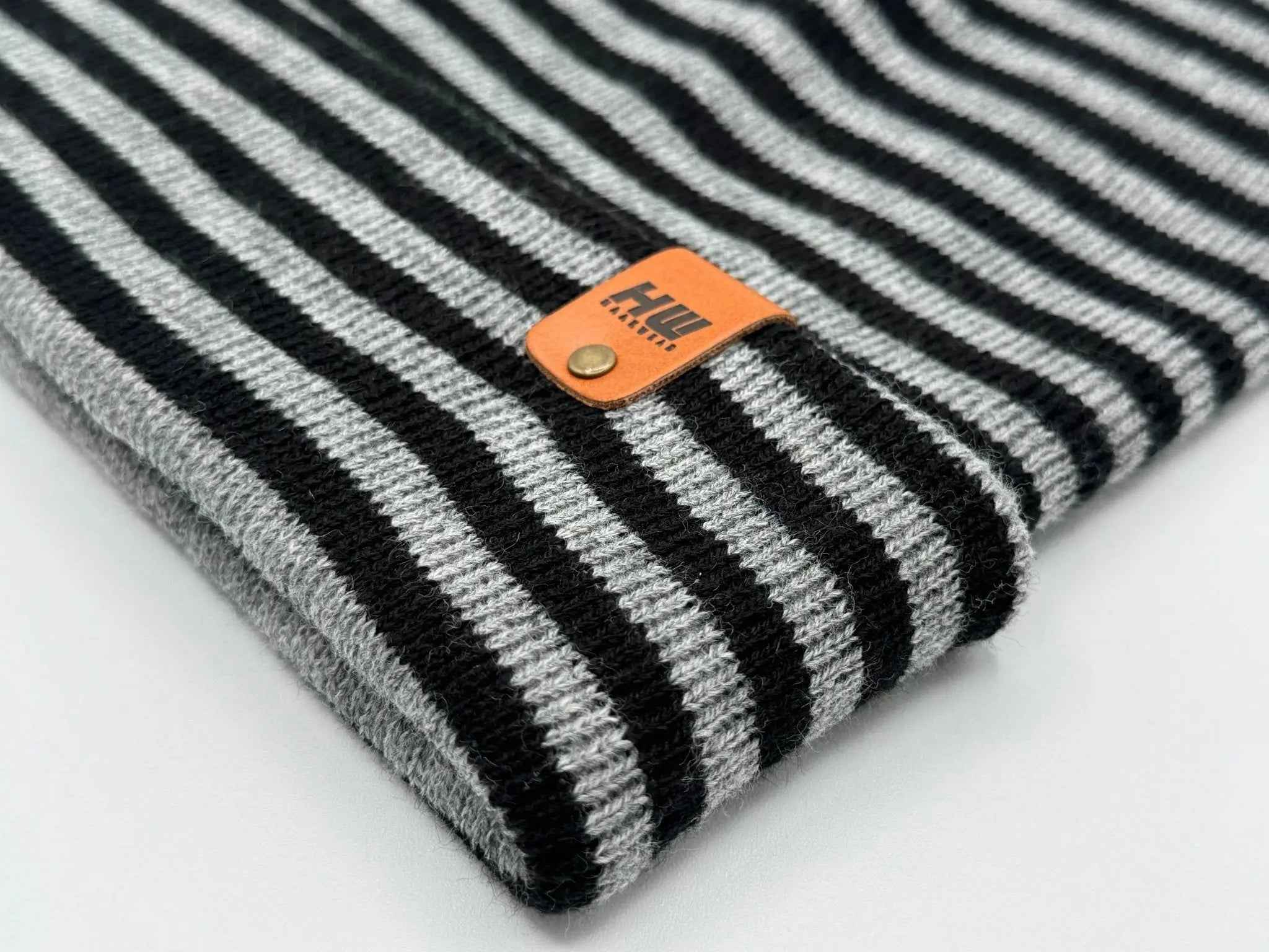 HAAKWEAR Classic RORO Cuffed Beanie / Hat - Black / Gray, Made in USA.