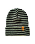 HAAKWEAR Classic RORO Cuffed Beanie / Hat - Black / Green, Made in USA - HAAKWEAR USA