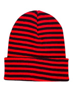 HAAKWEAR Classic RORO Cuffed Beanie / Hat - Black / Red, Made in USA.