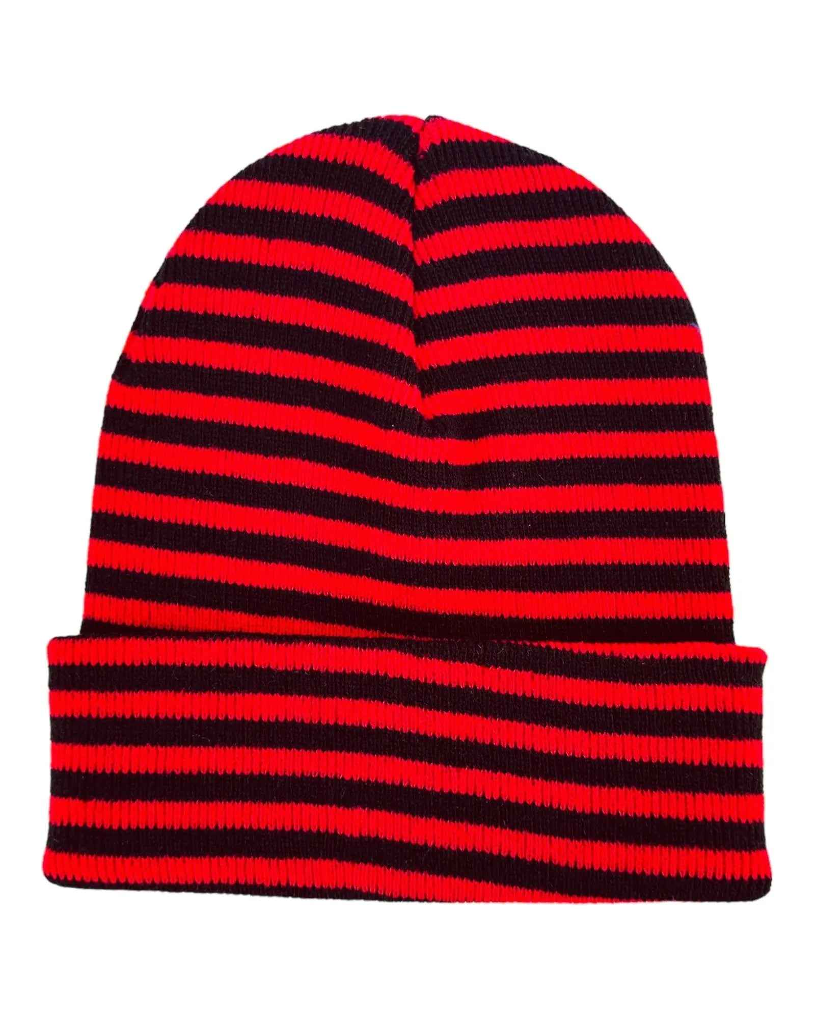 HAAKWEAR Classic RORO Cuffed Beanie / Hat - Black / Red, Made in USA.