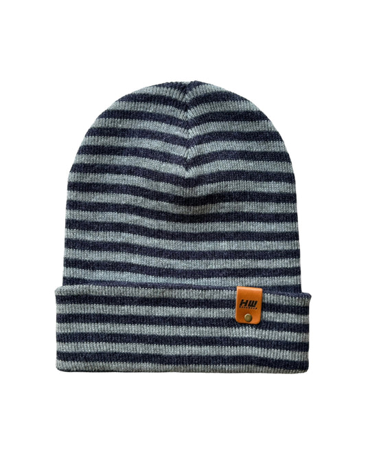 HAAKWEAR Classic RORO Cuffed Beanie / Hat - Gray / Denim, Made in USA HAAKWEAR