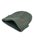 HAAKWEAR Classic RORO Cuffed Beanie / Hat - Gray / Green, Made in USA.