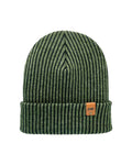 HAAKWEAR Cuffed Wide Ribbed Striped Beanie / Hat, Black / Green, Limited Edition - Made in USA - HAAKWEAR USA