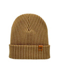 HAAKWEAR Cuffed Wide Ribbed Striped Beanie / Hat, Brown / Beige, Limited Edition - Made in USA - HAAKWEAR USA