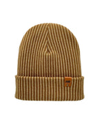 HAAKWEAR Cuffed Wide Ribbed Striped Beanie / Hat, Brown / Beige, Limited Edition - Made in USA.