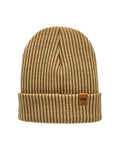HAAKWEAR Cuffed Wide Ribbed Striped Beanie / Hat, Brown / Beige, Limited Edition - Made in USA - HAAKWEAR USA