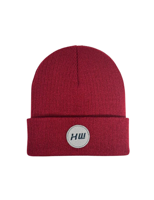 HAAKWEAR Cuffed Wide Ribbed Striped Beanie / Hat, Limited Edition - Made in USA Burnt Maroon HAAKWEAR