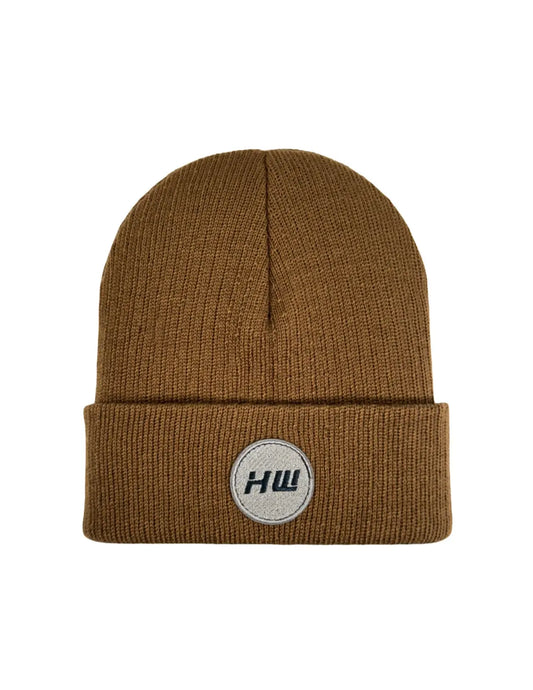HAAKWEAR Cuffed Wide Ribbed Striped Beanie / Hat, Limited Edition - Made in USA Camel Brown HAAKWEAR