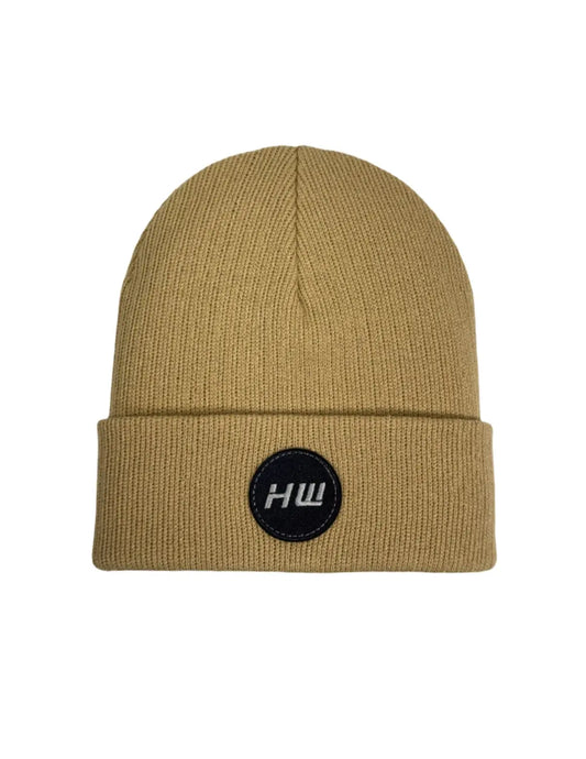 HAAKWEAR Cuffed Wide Ribbed Striped Beanie / Hat, Limited Edition - Made in USA Dune Beige HAAKWEAR