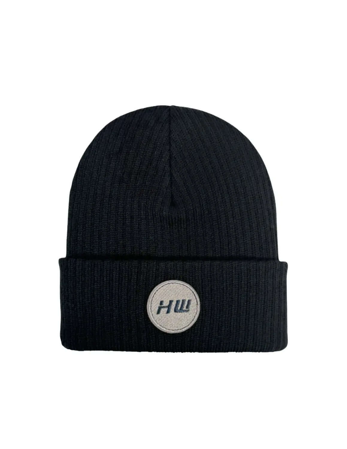 HAAKWEAR Cuffed Wide Ribbed Striped Beanie / Hat, Limited Edition - Made in USA Midnight Black.