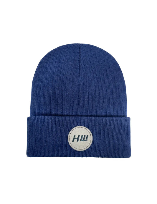 HAAKWEAR Cuffed Wide Ribbed Striped Beanie / Hat, Limited Edition - Made in USA Sapphire Blue HAAKWEAR