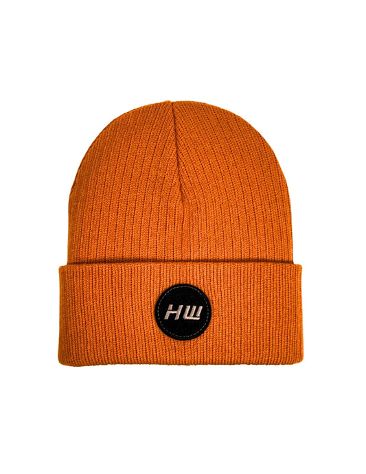 HAAKWEAR Cuffed Wide Ribbed Striped Beanie / Hat, Limited Edition - Made in USA Tiger Orange HAAKWEAR