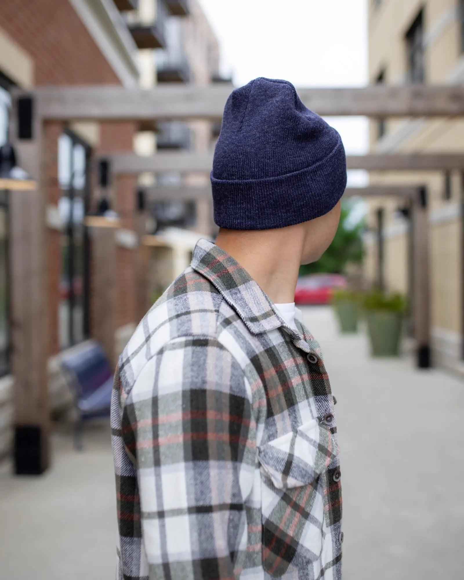 HAAKWEAR Denim Blue Knit Beanie - Cuffed Classic Hat, Made in USA.