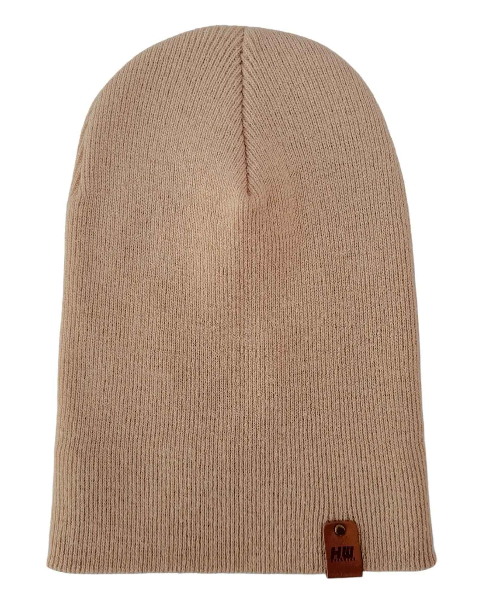 HAAKWEAR Knit Cuffed Classic Beanie / Hat - Dune Beige, Made in USA.