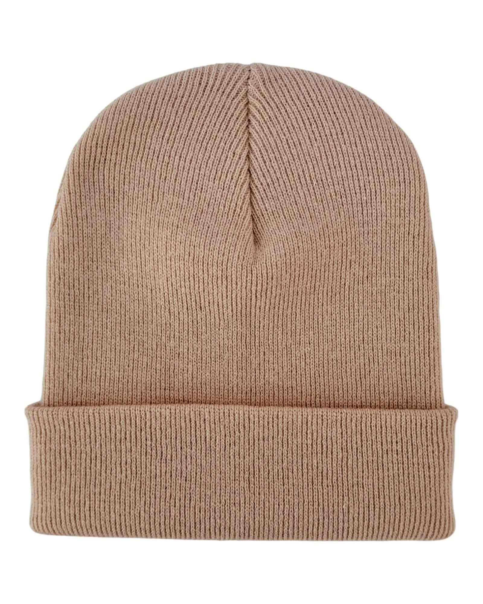 HAAKWEAR Knit Cuffed Classic Beanie / Hat - Dune Beige, Made in USA.