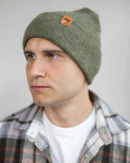 HAAKWEAR Knit Cuffed Classic Beanie / Hat - Forest Green, Made in USA.