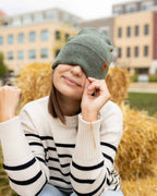 HAAKWEAR Knit Cuffed Classic Beanie / Hat - Forest Green, Made in USA.