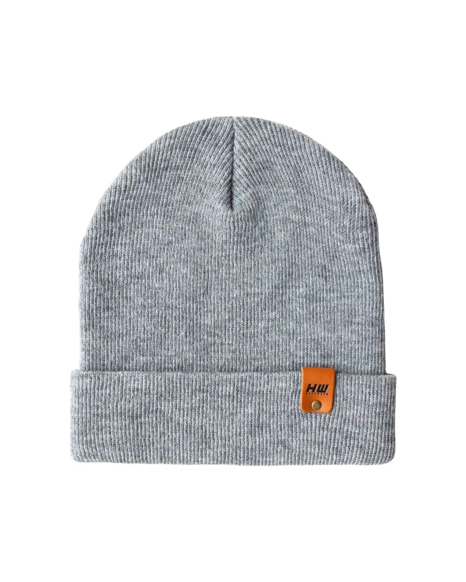 HAAKWEAR Knit Beanie - Classic Cuffed Hat in Koala Gray, Made in USA.