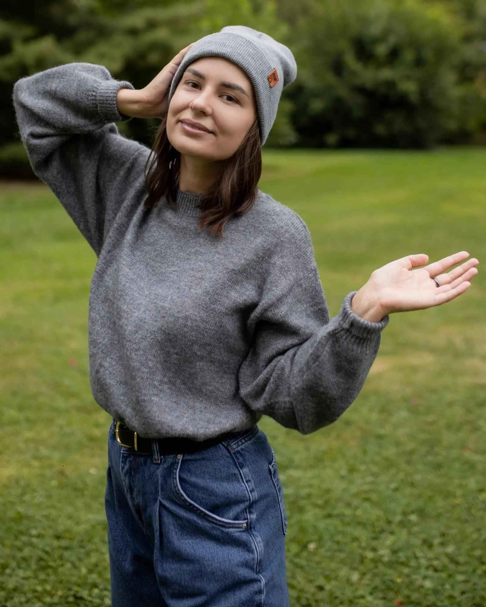 HAAKWEAR Knit Beanie - Classic Cuffed Hat in Koala Gray, Made in USA.