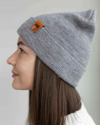 HAAKWEAR Knit Beanie - Classic Cuffed Hat in Koala Gray, Made in USA - HAAKWEAR USA