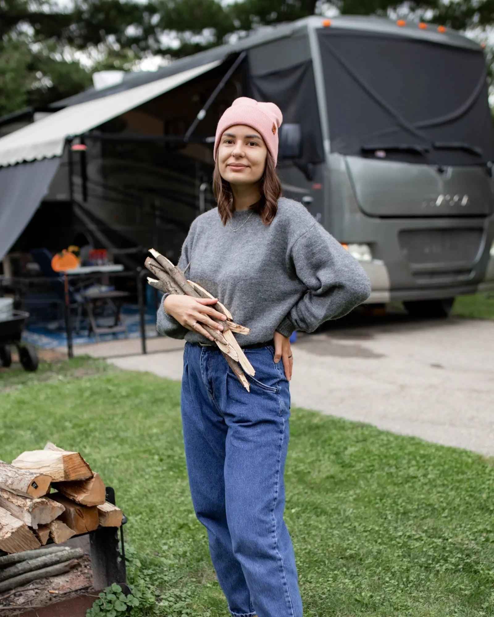 HAAKWEAR Pearl Pink Beanie - Knit Cuffed Classic Hat Made in USA.