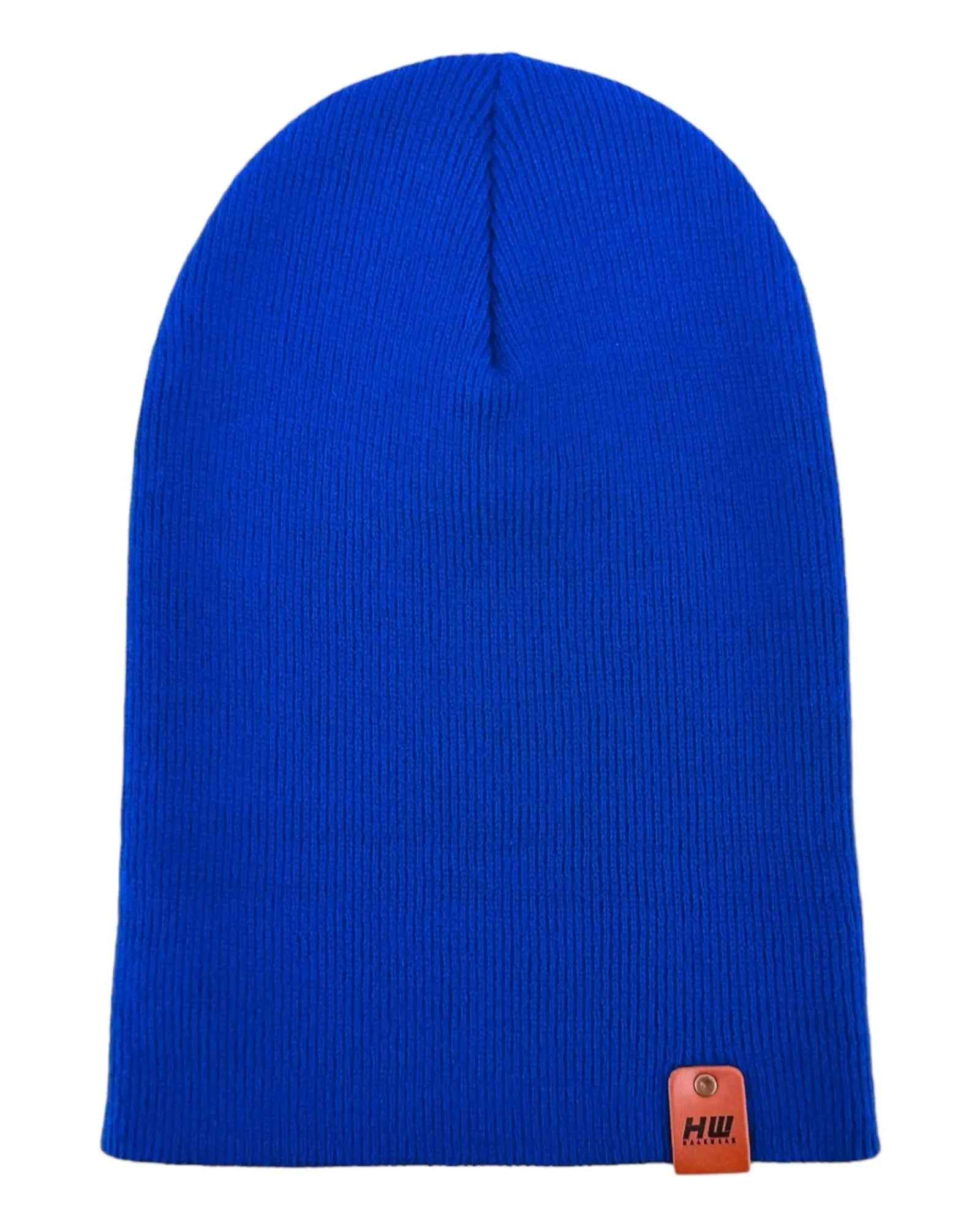 HAAKWEAR Knit Cuffed Classic Beanie / Hat - Sapphire Blue, Made in USA.