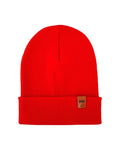 HAAKWEAR Knit Cuffed Classic Beanie / Hat - Scarlet Red, Made in USA - HAAKWEAR USA