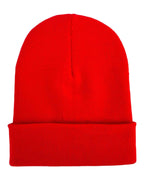 HAAKWEAR Knit Cuffed Classic Beanie / Hat - Scarlet Red, Made in USA.
