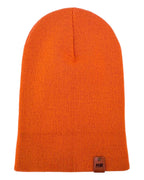 HAAKWEAR Knit Cuffed Classic Beanie / Hat - Tiger Orange, Made in USA.