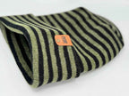 HAAKWEAR H Stitch RORO Cuffed Beanie (Patented Design) Black / Green, Made in USA.