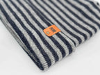 HAAKWEAR H Stitch RORO Cuffed Beanie (Patented Design) Gray / Denim, Made in USA.