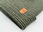 HAAKWEAR Traditional Contrast Cuffed Beanie - Black / Green, Made in USA.